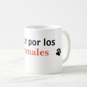 Taza amor por los animales コーヒーマグカップ (正面右)