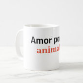 Taza amor por los animales コーヒーマグカップ (正面左)