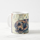 Taza Artística Relájate & Libros Perro Durmiendo コーヒーマグカップ (正面左)