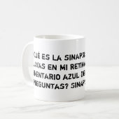 Taza blanca con piropo sanitario sinapsis コーヒーマグカップ (正面左)