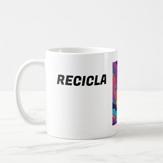 TAZA  BLANCA DE DESAYUNO  CON UN LINDO TEXTO コーヒーマグカップ (左)