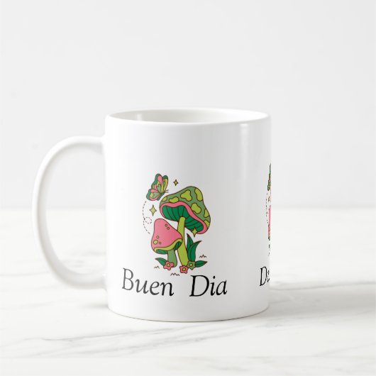 TAZA  BLANCA DE DESAYUNO  CON UN LINDO TEXTO コーヒーマグカップ (左)