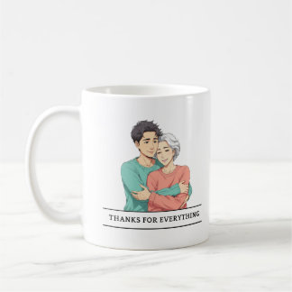 Taza blanca día de la madre con diseño anime コーヒーマグカップ