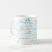 Taza blanca  poema de Mario benedetti コーヒーマグカップ (正面左)