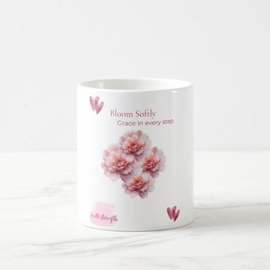 Taza/ Bloom Softly con Peonías Rosadas  コーヒーマグカップ (中央)