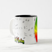 taza Bob Marley Estilo Caricatura | Rasta Regg ツートーンマグカップ (正面左)