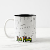 taza Bob Marley Estilo Caricatura | Rasta Regg ツートーンマグカップ (左)