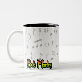 taza Bob Marley Estilo Caricatura | Rasta Regg ツートーンマグカップ