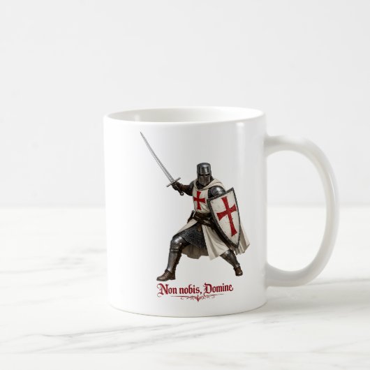 Taza caballero templario - Non nobis, Domine コーヒーマグカップ (右)