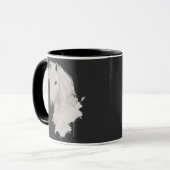 TAZA CABALLO BLANCO CON FONDO NEGRO マグカップ (正面左)