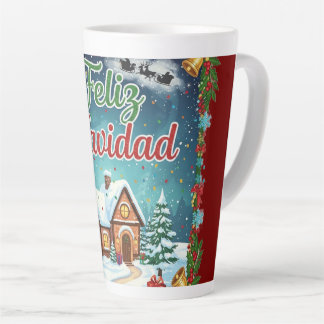 Taza Café Latte de Navidad – Feliz Navidad con Cas カフェラテマグ