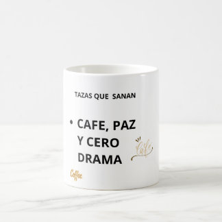 Taza Café Paz y Cero Drama – Salud Mental コーヒーマグカップ