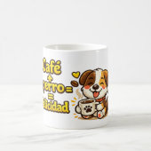 Taza Café + Perro = Felicidad コーヒーマグカップ (中央)