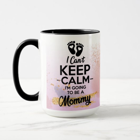 Taza calma, voy a ser una mamá. Regalo nueva mamá. マグカップ (左)