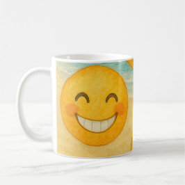 taza carita feliz en la playa  コーヒーマグカップ