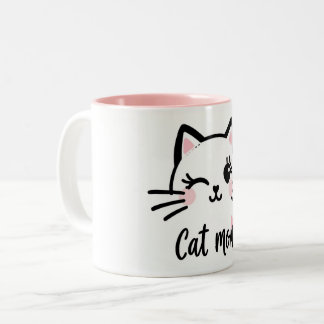 Taza Cat Mom ツートーンマグカップ