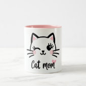 Taza Cat Mom ツートーンマグカップ (中央)