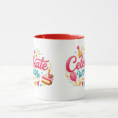 Taza Clásica con Diseño “Celebrate With Me” | Taza マグカップ (中央)