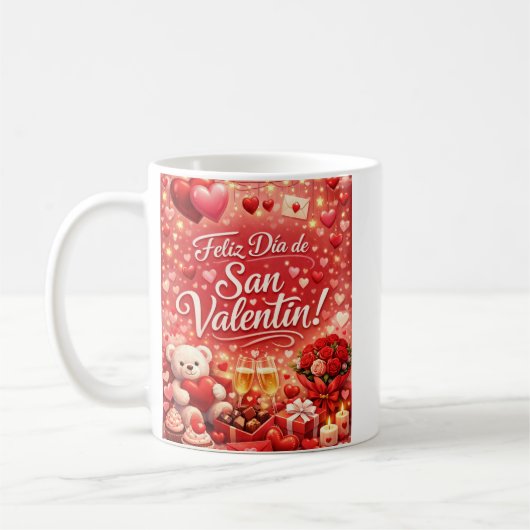 Taza Clásica “Feliz Día de San Valentín” – Regalo  コーヒーマグカップ (左)