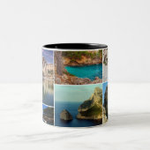 Taza collage isla de Mallorca, Majorca ツートーンマグカップ (中央)