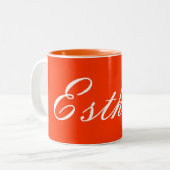 Taza color naranja con nombre ツートーンマグカップ (正面左)
