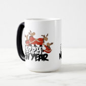 Taza con ciervos graciosos de navidad モーフィングマグカップ (正面左)