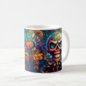 TAZA CON DISEÑO DE CALAVERA コーヒーマグカップ (正面右)