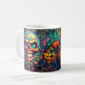 TAZA CON DISEÑO DE CALAVERA コーヒーマグカップ (正面左)