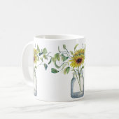 Taza con diseño de florero y margarita コーヒーマグカップ (正面左)