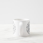 Taza con diseño de flores y mariposa abstracta エスプレッソカップ (裏面)