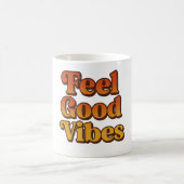 Taza con frase retro Feel good vibes コーヒーマグカップ (中央)