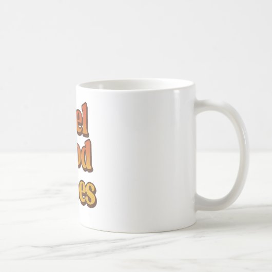 Taza con frase retro Feel good vibes コーヒーマグカップ (右)