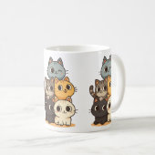 Taza con gatitos dibujado a mano. コーヒーマグカップ (正面右)