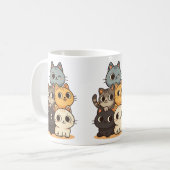 Taza con gatitos dibujado a mano. コーヒーマグカップ (正面左)
