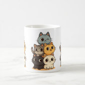 Taza con gatitos dibujado a mano. コーヒーマグカップ (中央)