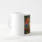 Taza con Loros Tropicales Kawaii Coloridos コーヒーマグカップ (正面左)