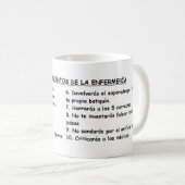 Taza con Mandamientos de la enfermería コーヒーマグカップ (正面右)