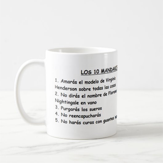 Taza con Mandamientos de la enfermería コーヒーマグカップ (左)