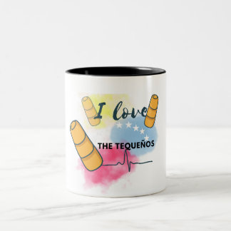 taza con motivo tradicional aperitivo venezolano  ツートーンマグカップ