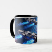 Taza con nave entrando en agujer interdimensional マグカップ (正面左)