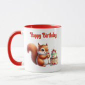 Taza Cumpleaños Ardillita con Torta マグカップ (左)
