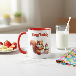 Taza Cumpleaños Ardillita con Torta  マグカップ