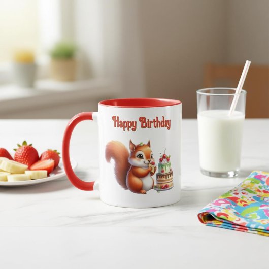 Taza Cumpleaños Ardillita con Torta マグカップ