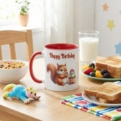Taza Cumpleaños Ardillita con Torta マグカップ