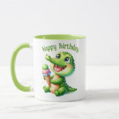 Taza Cumpleaños Cocodrilo Kawaii con Helado マグカップ (左)