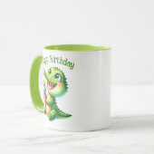 Taza Cumpleaños Cocodrilo Kawaii con Helado マグカップ (正面左)
