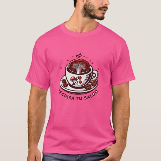Taza de Caf con Ganoderma retro Tシャツ (正面)