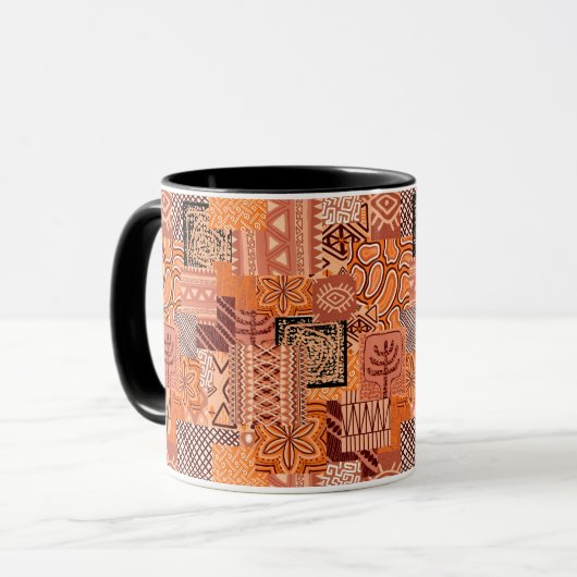 Taza de Cafe African Collage マグカップ (正面左)