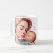 Taza de café blanca para madres コーヒーマグカップ (正面左)
