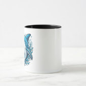 Taza de café blanca y negra con diseño de tiburón マグカップ (中央)
